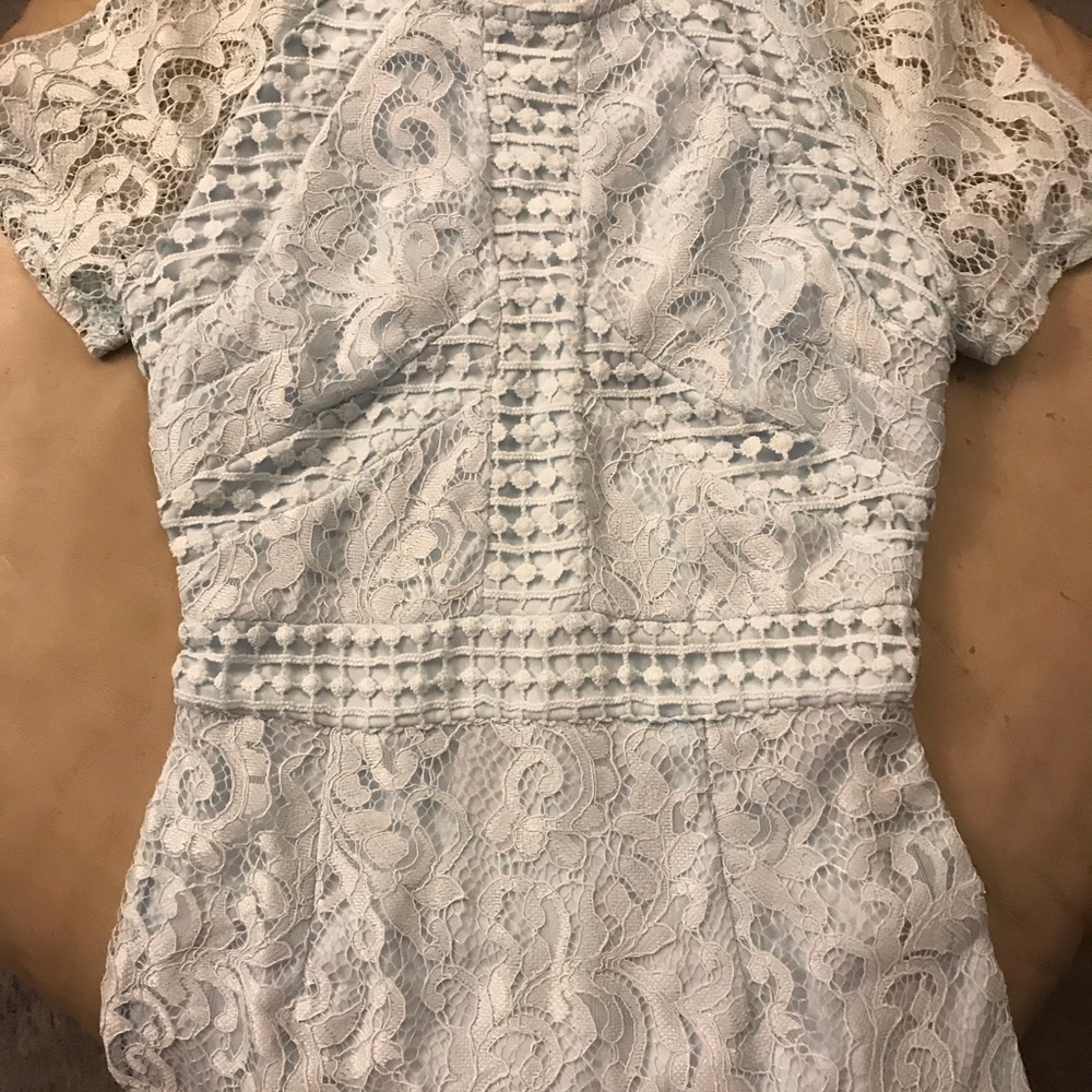 Prettylittlethings Baby Blue Lace Dress